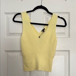 Yellow Sleeveless Ribbed Top